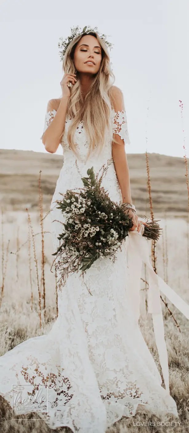 Rustic Bohemian Lace Boho Lace Wedding Dress With V Neck And Long Sleeves  Perfect For Beach, Garden, And Country Weddings Available In Plus Sizes  From Verycute, $48.98 | DHgate.Com